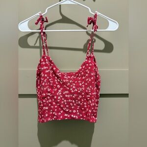 Melrose Place Floral Red Crop Top
